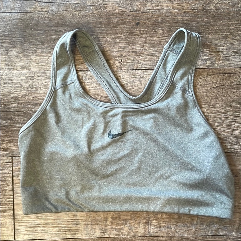 Nike Swoosh Gray Racerback Sports Bra